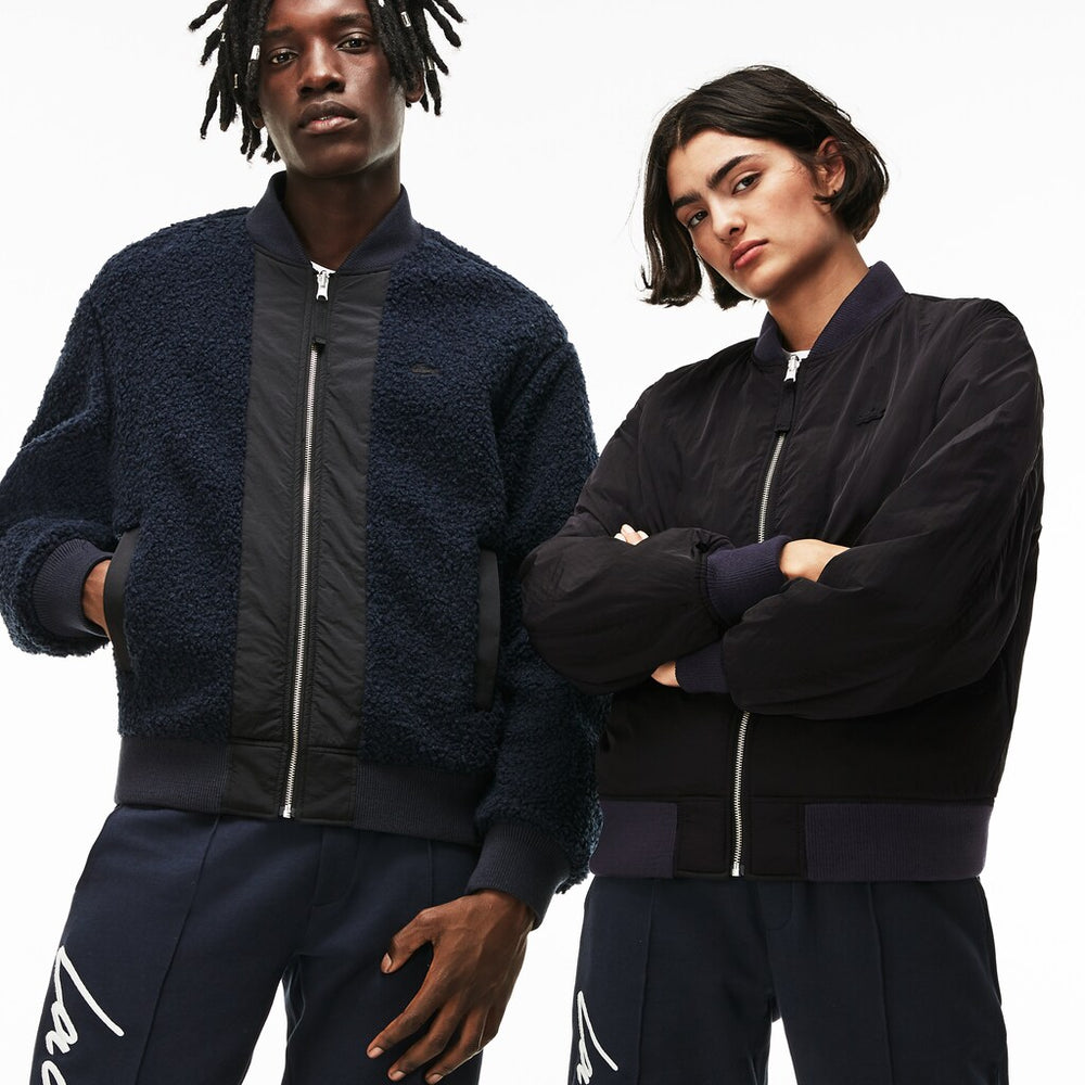 Unisex LIVE Reversible Nylon And Fleece Bomber Jacket | Lacoste Mens