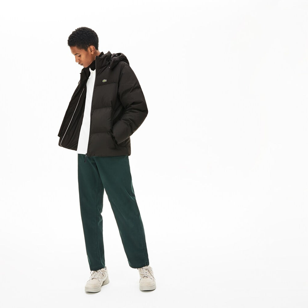 Detachable Hood Quilted Water-Resistant Taffeta Jacket | Lacoste Mens
