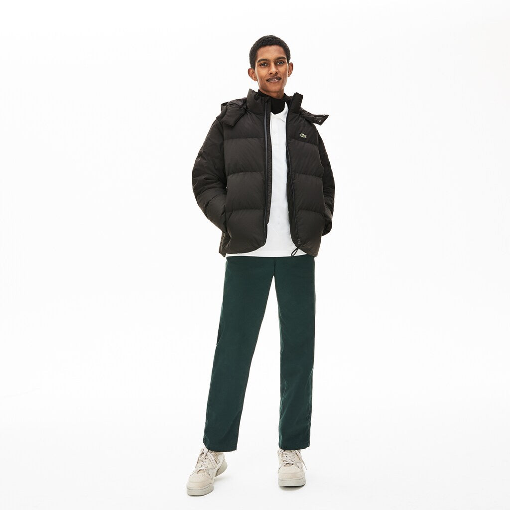 Detachable Hood Quilted Water-Resistant Taffeta Jacket | Lacoste Mens