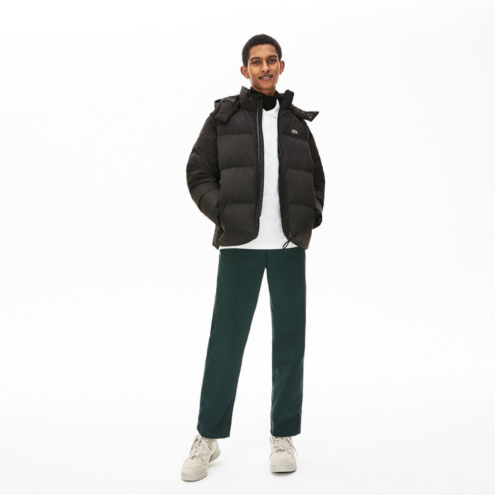 Detachable Hood Quilted Water-Resistant Taffeta Jacket | Lacoste Mens