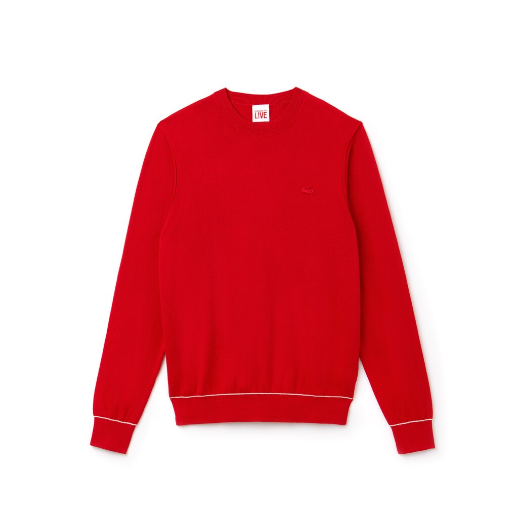 LIVE Crew Neck Cotton And Cashmere Jersey Sweater | Lacoste Mens