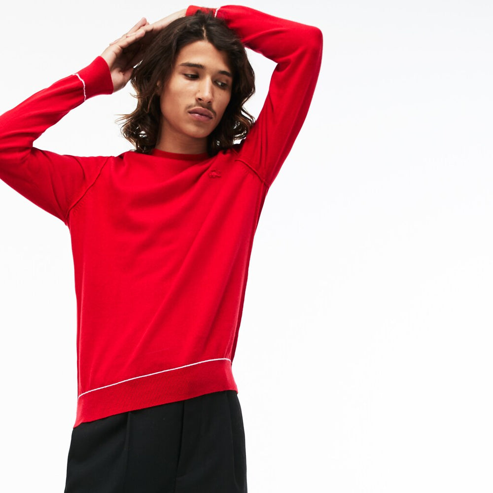 LIVE Crew Neck Cotton And Cashmere Jersey Sweater | Lacoste Mens