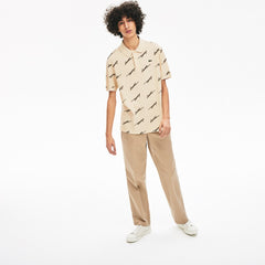 LIVE Standard Fit Print Cotton Piqué Polo Shirt | Lacoste Mens