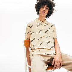 LIVE Standard Fit Print Cotton Piqué Polo Shirt | Lacoste Mens