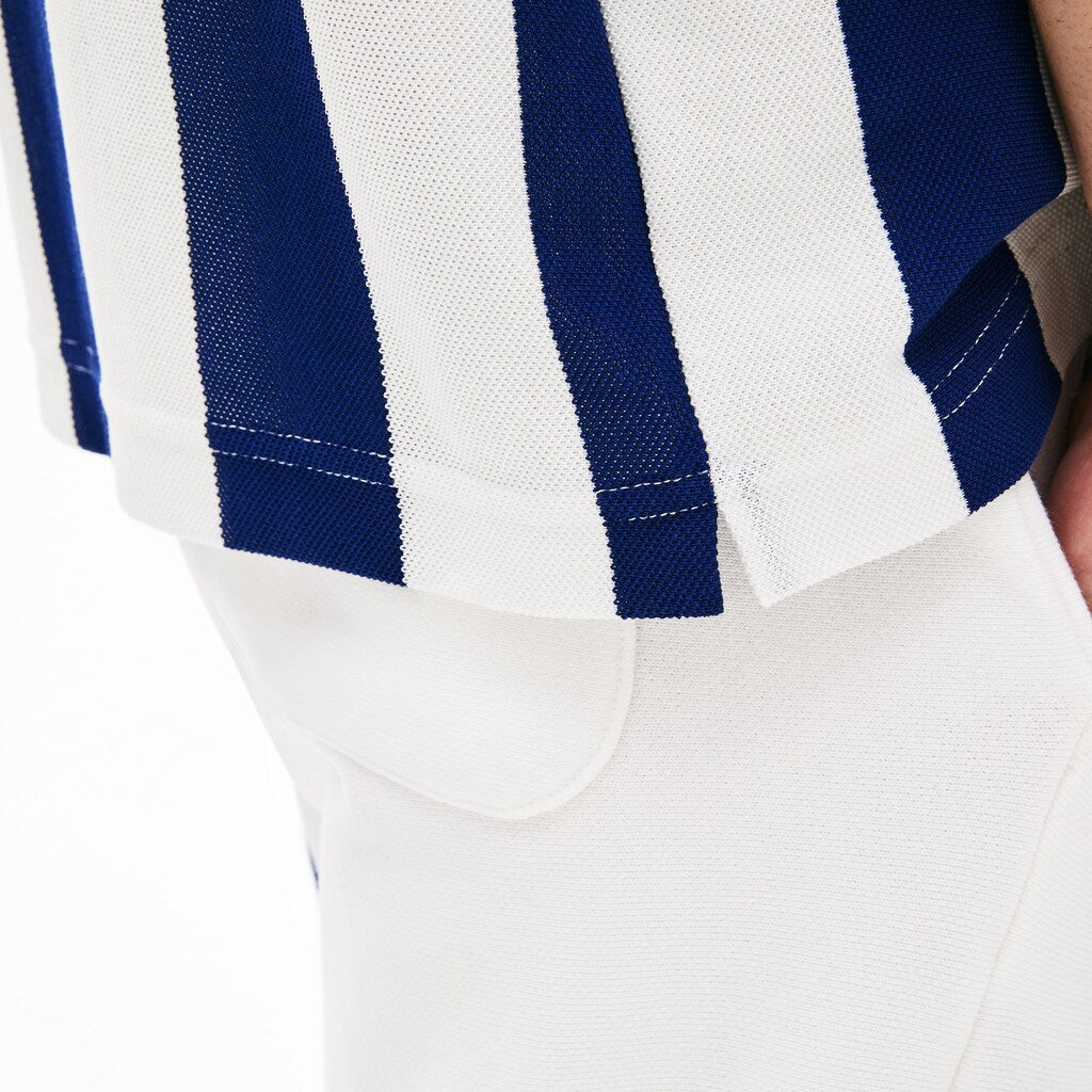 LIVE Loose Fit Striped Cotton Piqué Polo Shirt | Lacoste Mens