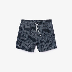 Postcard Print Quick-Dry Swim Trunks | Lacoste Mens