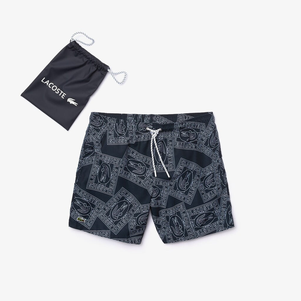 Postcard Print Quick-Dry Swim Trunks | Lacoste Mens