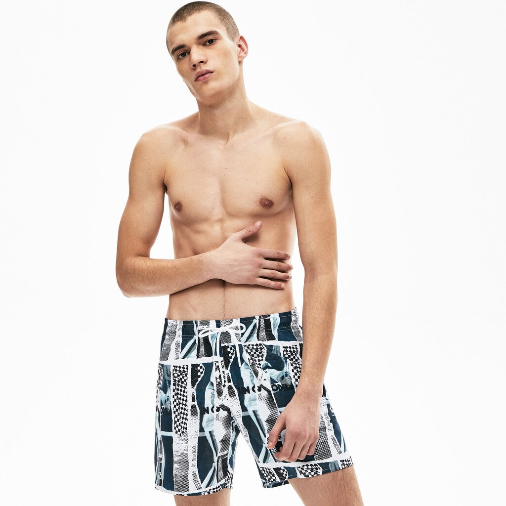LIVE Graphic Print Lightweight Swimming Trunks | Lacoste Mens