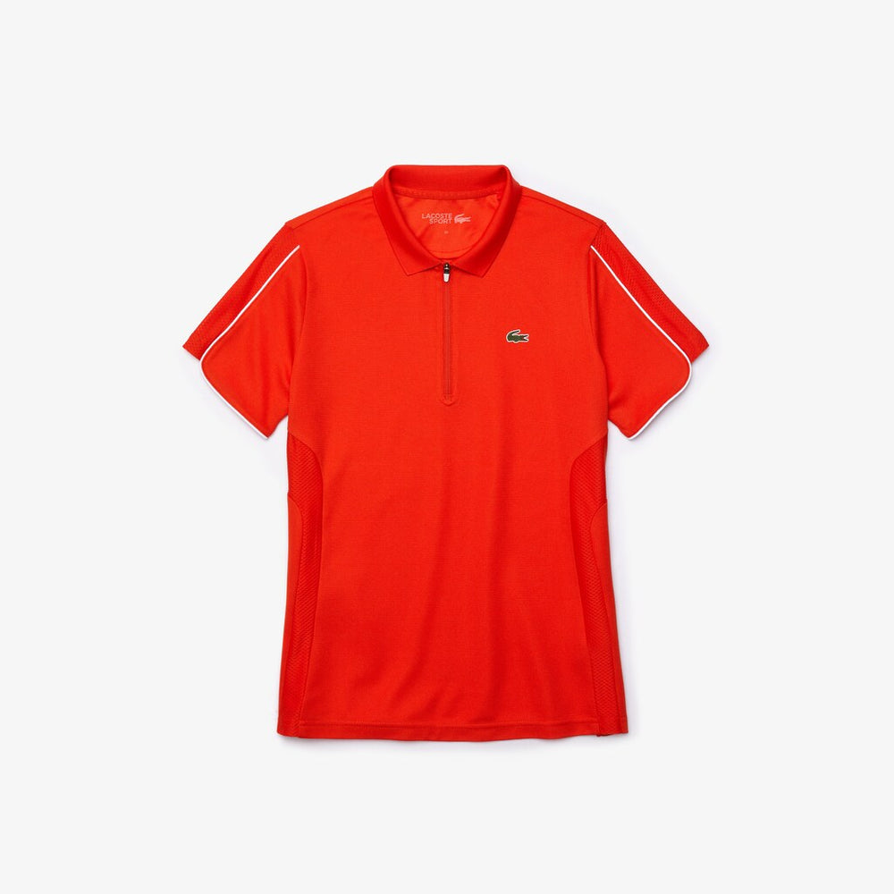 Wo  SPORT Breathable Zip-Up Polo Shirt | Lacoste Womens