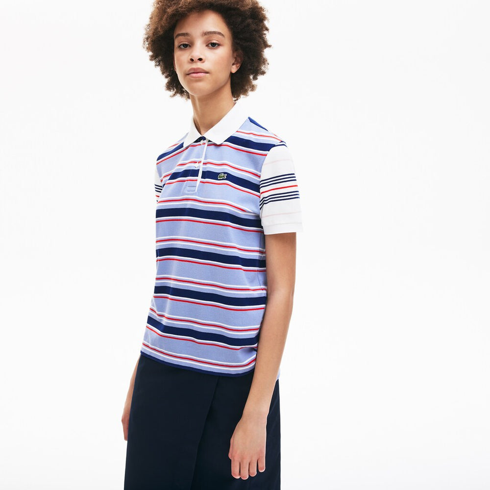 Wo  Classic Fit Striped Cotton Polo Shirt | Lacoste Womens