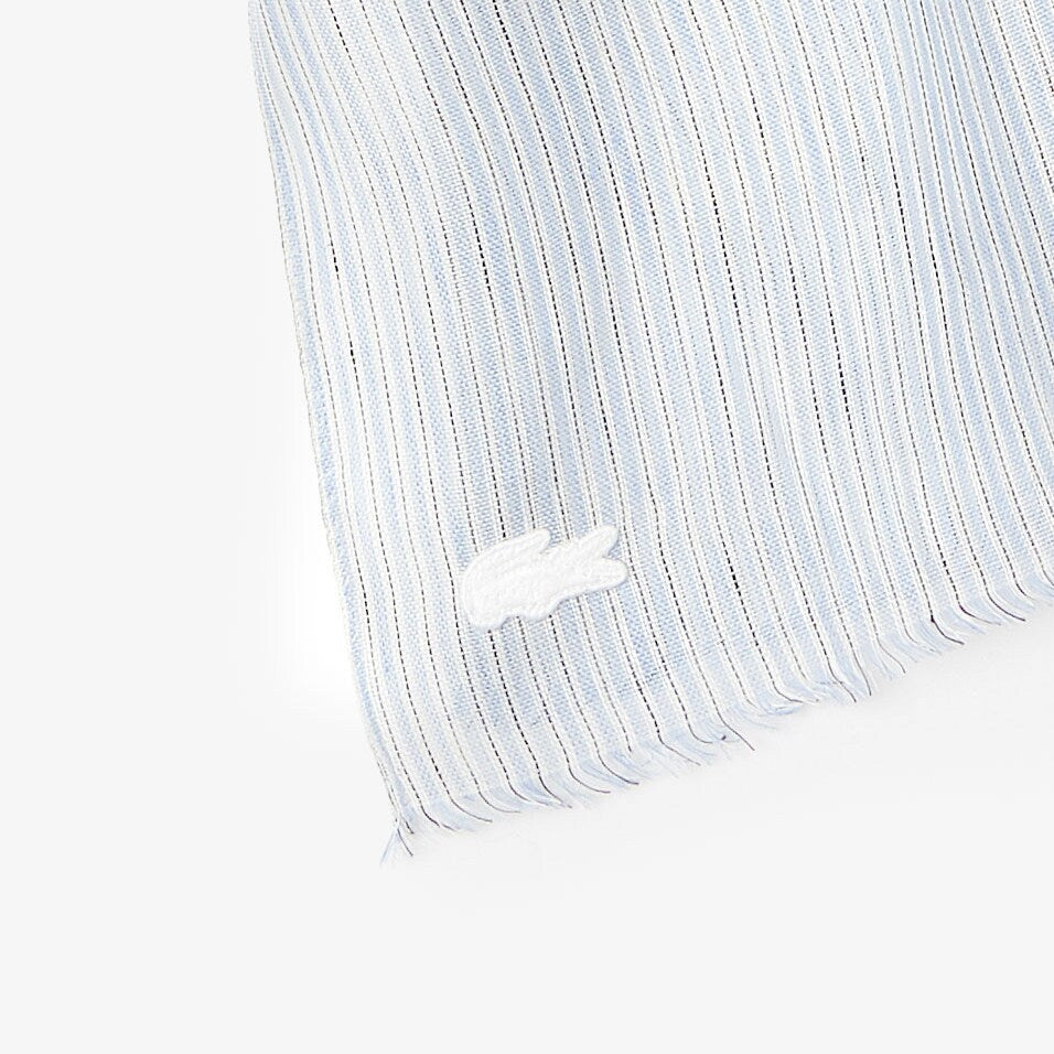 Wo  Pinstriped Cotton-Linen Scarf | Lacoste Mens