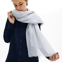 Wo  Pinstriped Cotton-Linen Scarf | Lacoste Mens