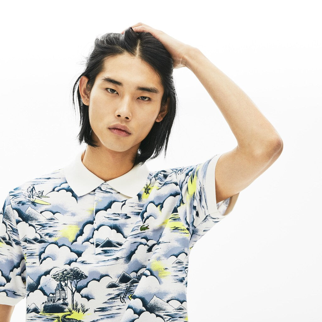 Print Cotton Piqué Classic Fit Polo Shirt | Lacoste Mens