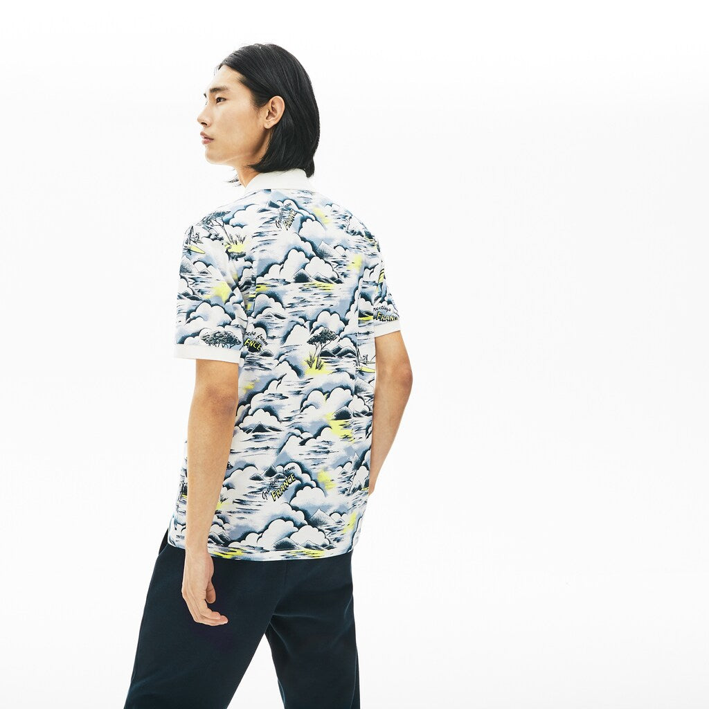Print Cotton Piqué Classic Fit Polo Shirt | Lacoste Mens