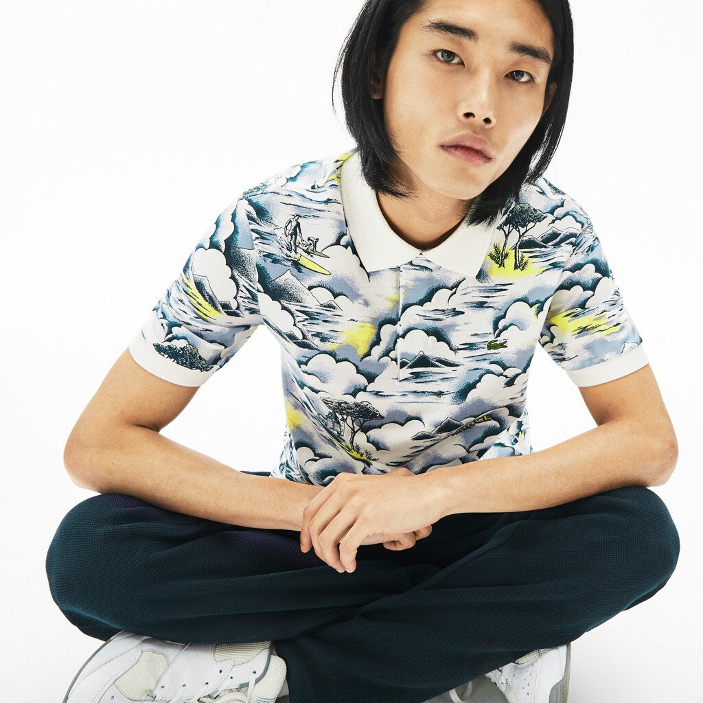 Print Cotton Piqué Classic Fit Polo Shirt | Lacoste Mens