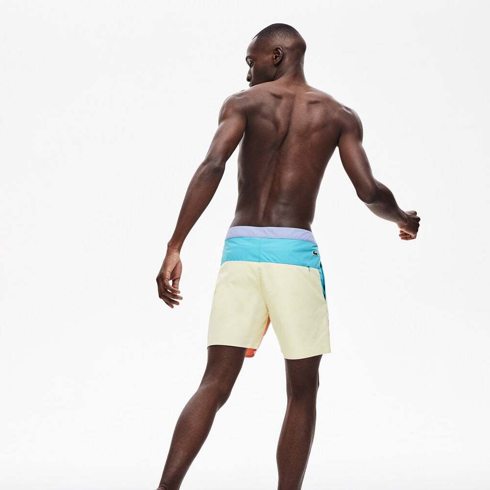 Striped Colorblock Quick-Dry Swim Shorts | Lacoste Mens