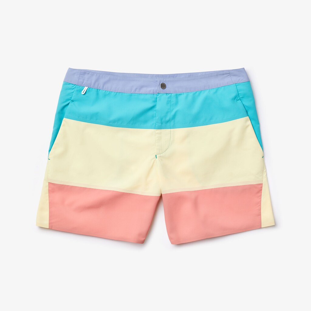 Striped Colorblock Quick-Dry Swim Shorts | Lacoste Mens
