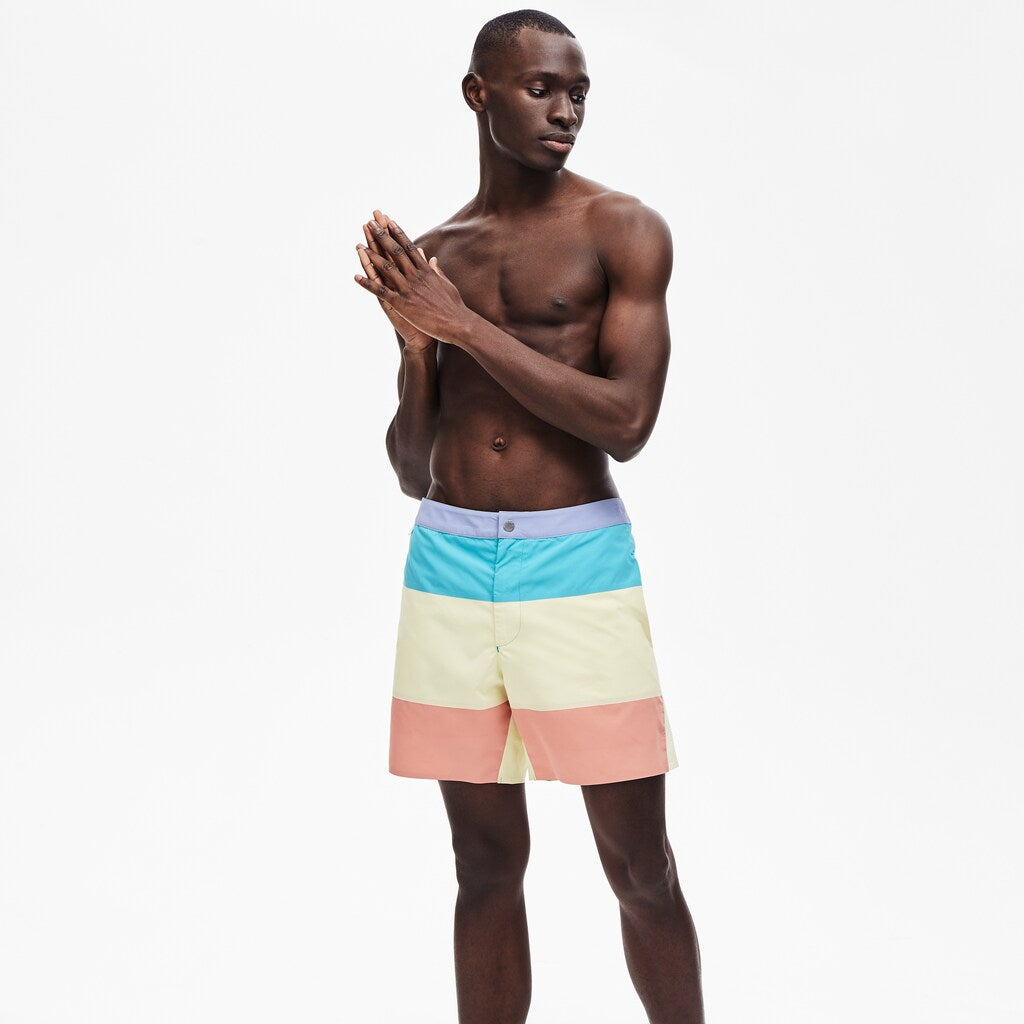 Striped Colorblock Quick-Dry Swim Shorts | Lacoste Mens