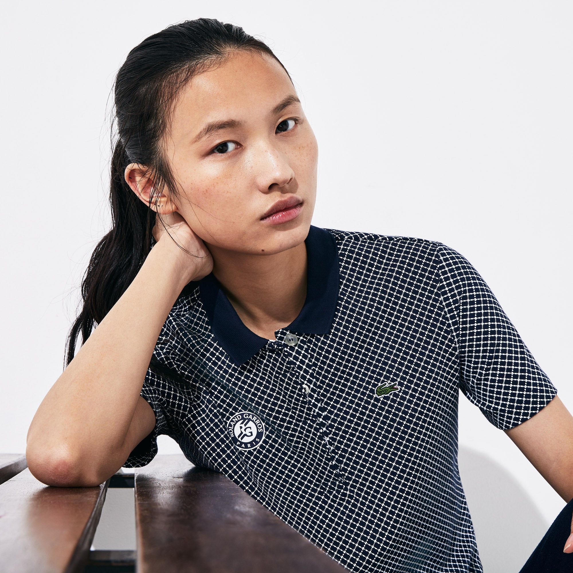 Wo  SPORT Roland Garros Printed Cotton Polo Shirt | Lacoste Womens