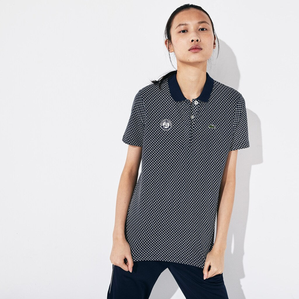 Wo  SPORT Roland Garros Printed Cotton Polo Shirt | Lacoste Womens