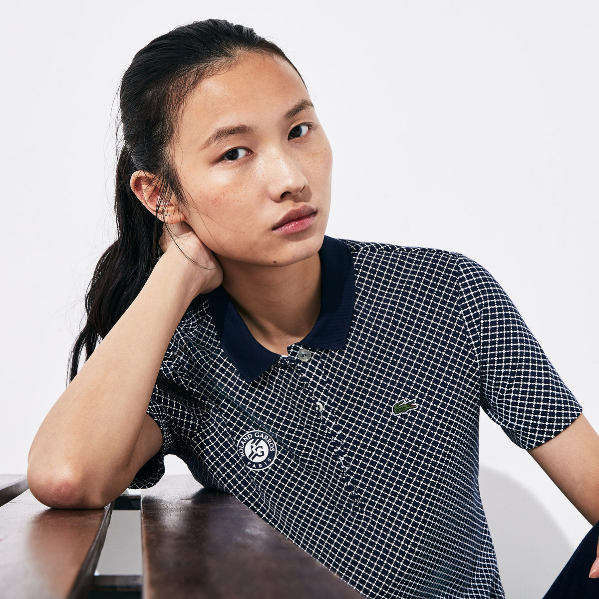 Wo  SPORT Roland Garros Printed Cotton Polo Shirt | Lacoste Womens