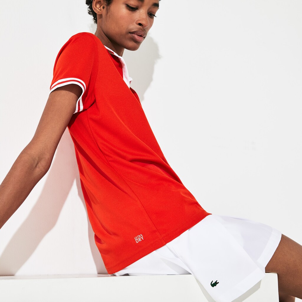 Wo  SPORT Roland Garros Breathable V-Neck Polo Shirt | Lacoste Womens