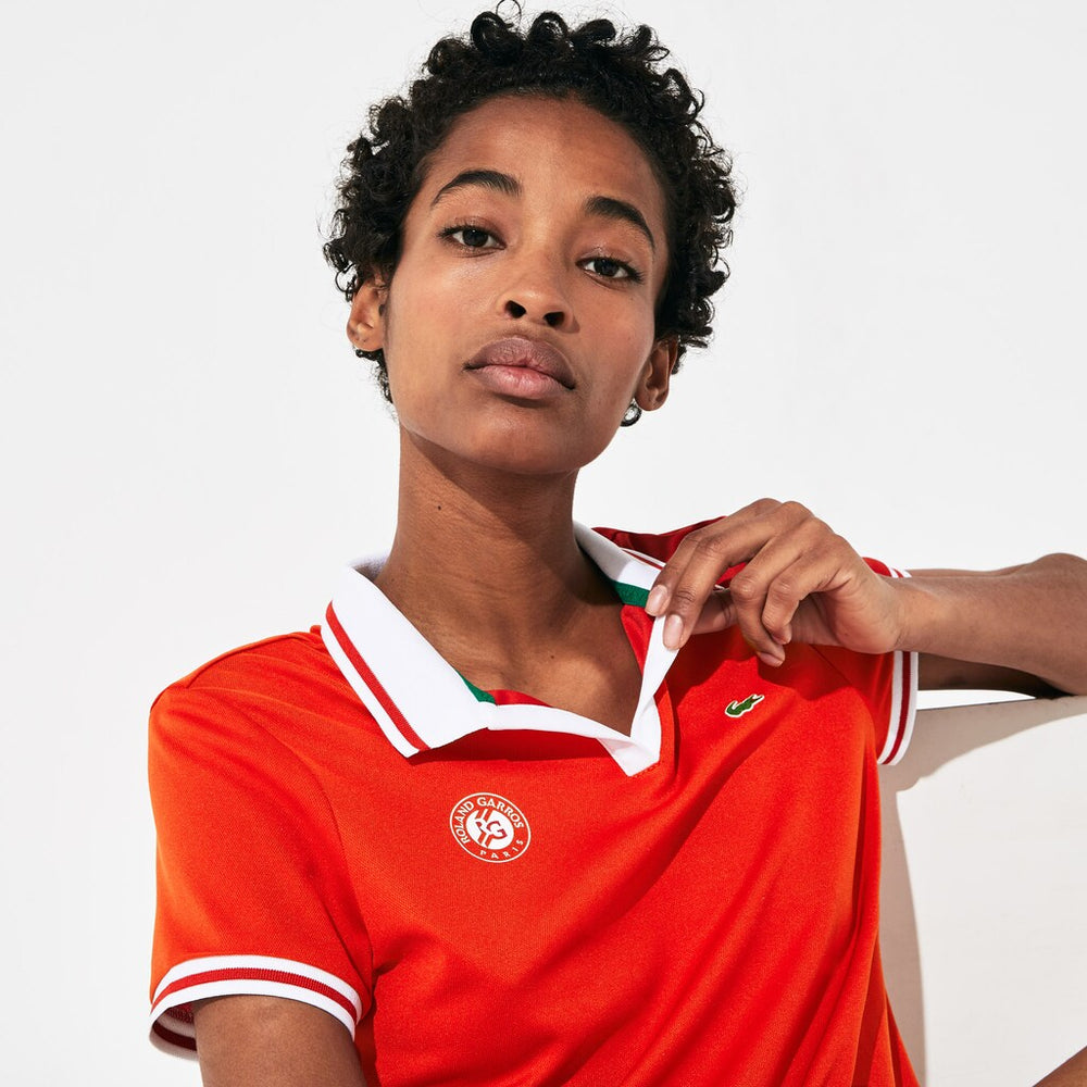 Wo  SPORT Roland Garros Breathable V-Neck Polo Shirt | Lacoste Womens