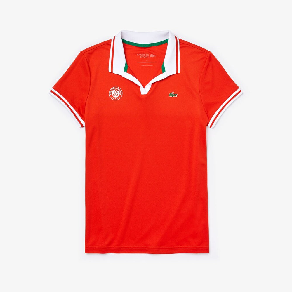 Wo  SPORT Roland Garros Breathable V-Neck Polo Shirt | Lacoste Womens