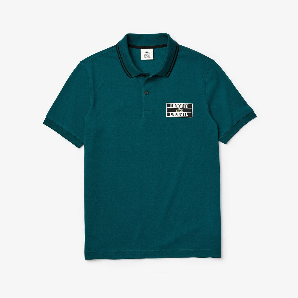LIVE Striped-Collar Cotton Piqué Polo Shirt | Lacoste Mens