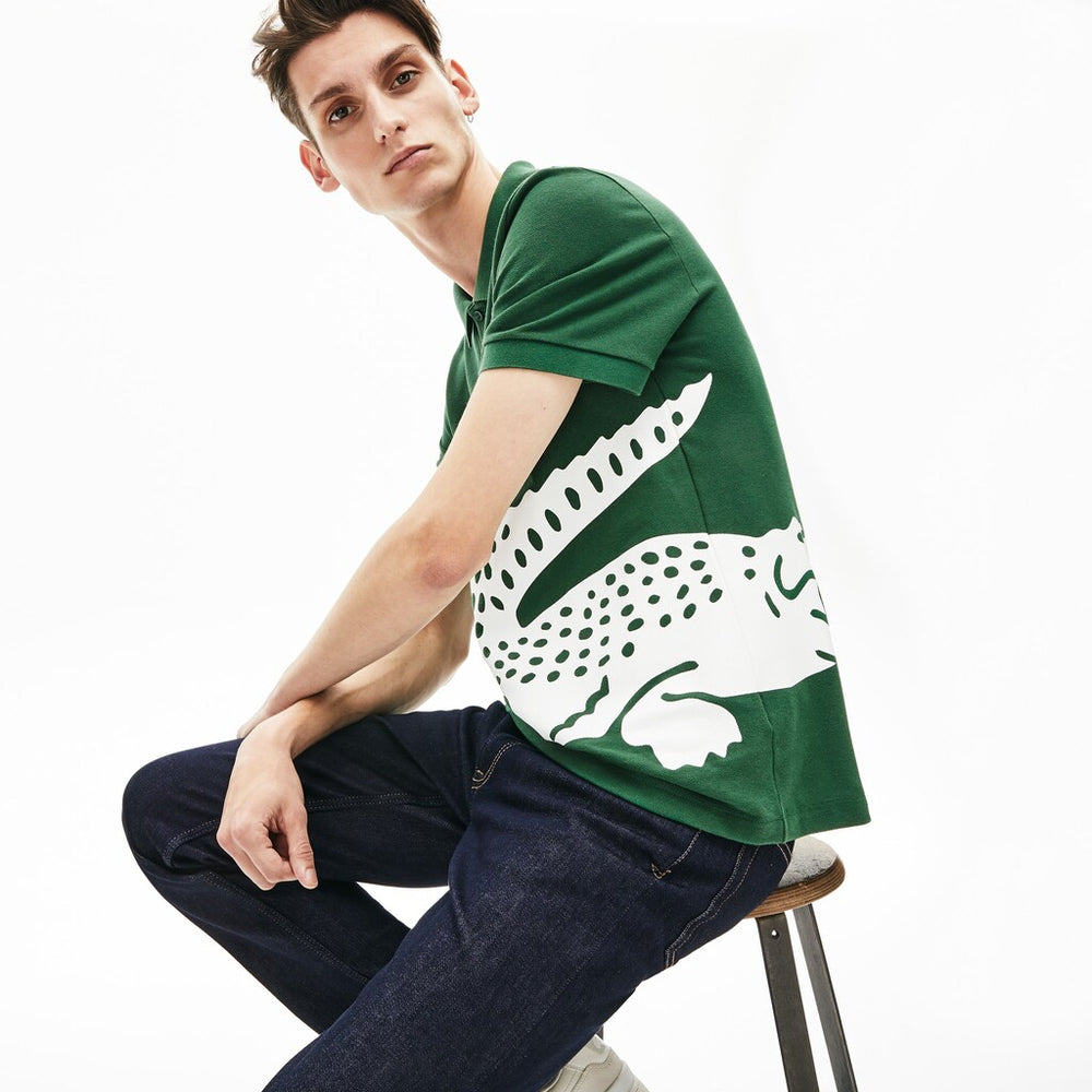 Oversized Crocodile Print Polo Shirt | Lacoste Mens