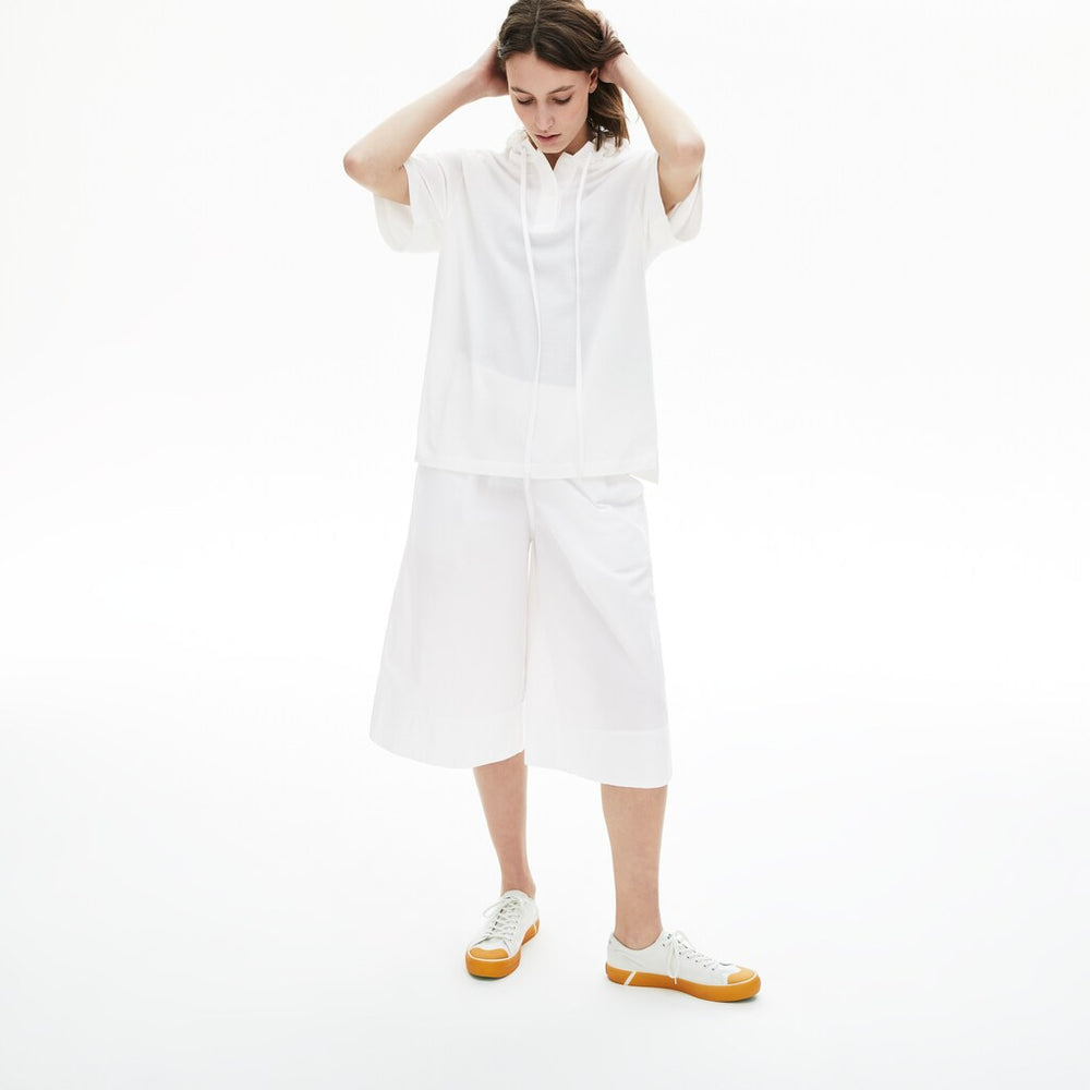 Wo  Solid Cotton Piqué Hooded Polo Shirt | Lacoste Womens