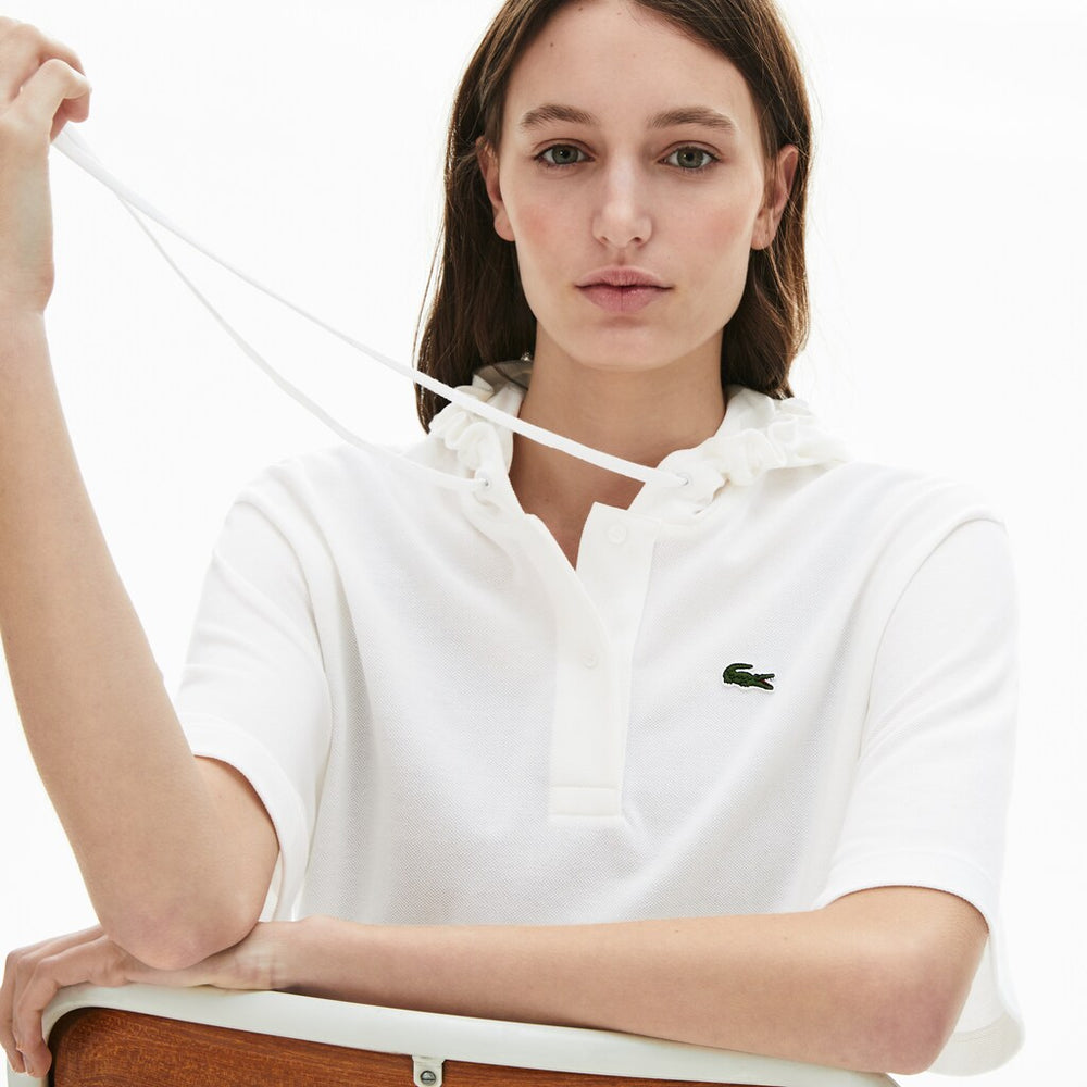 Wo  Solid Cotton Piqué Hooded Polo Shirt | Lacoste Womens