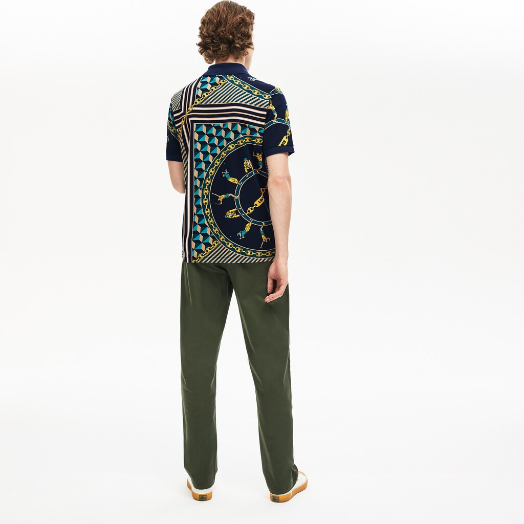 LIVE Scarf-Print Cotton Piqué Polo Shirt | Lacoste Mens