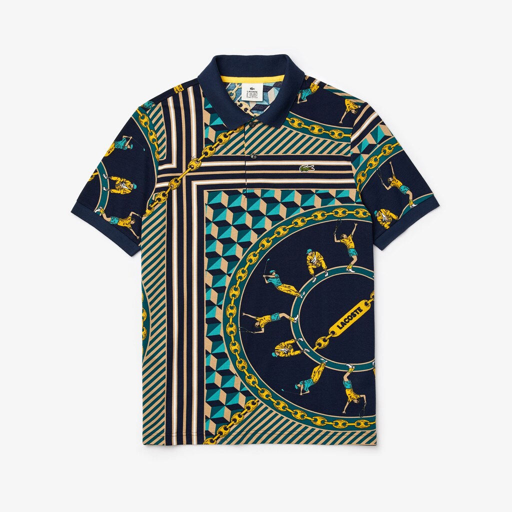 LIVE Scarf-Print Cotton Piqué Polo Shirt | Lacoste Mens