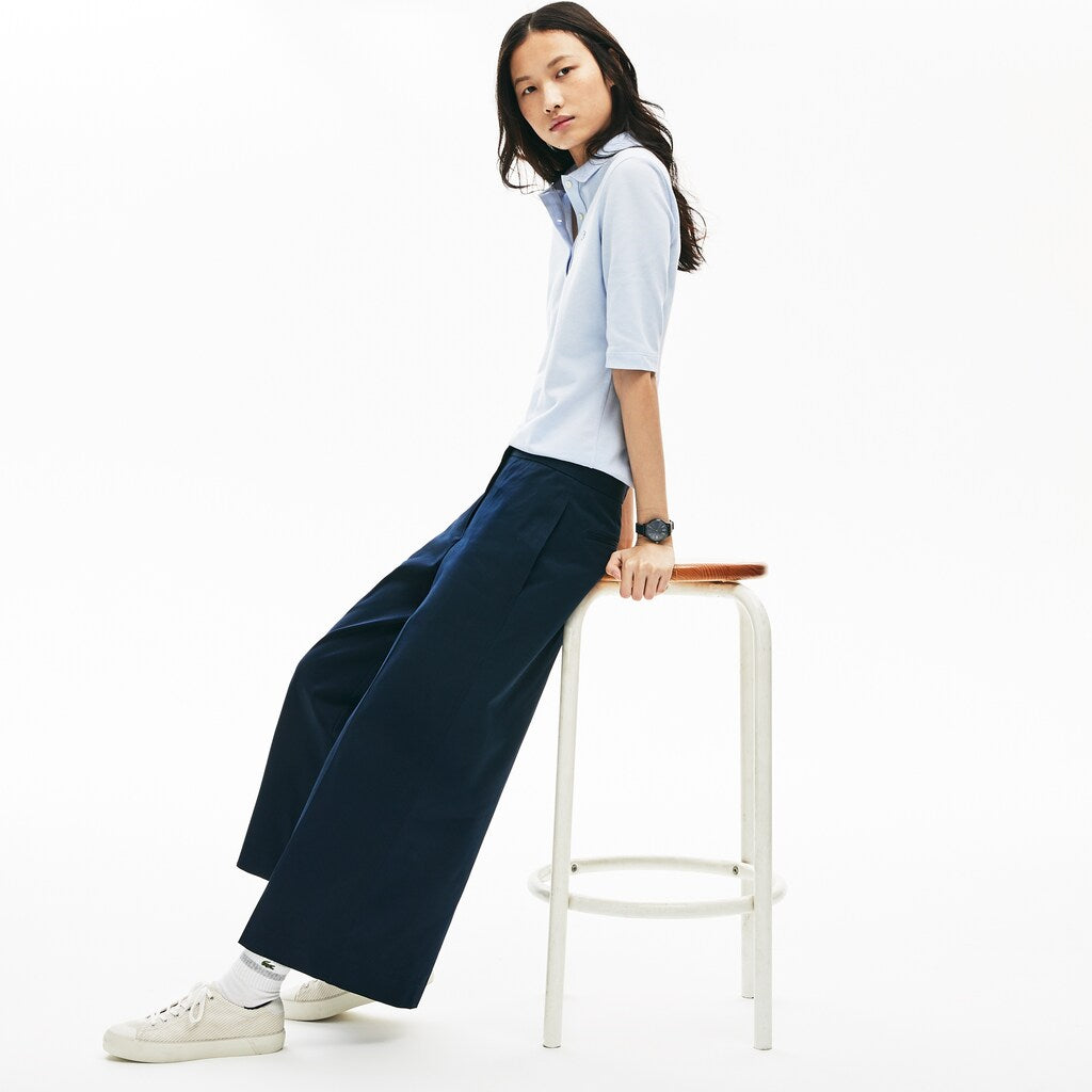 Wo  Wide Cropped Cotton Pants | Lacoste Womens