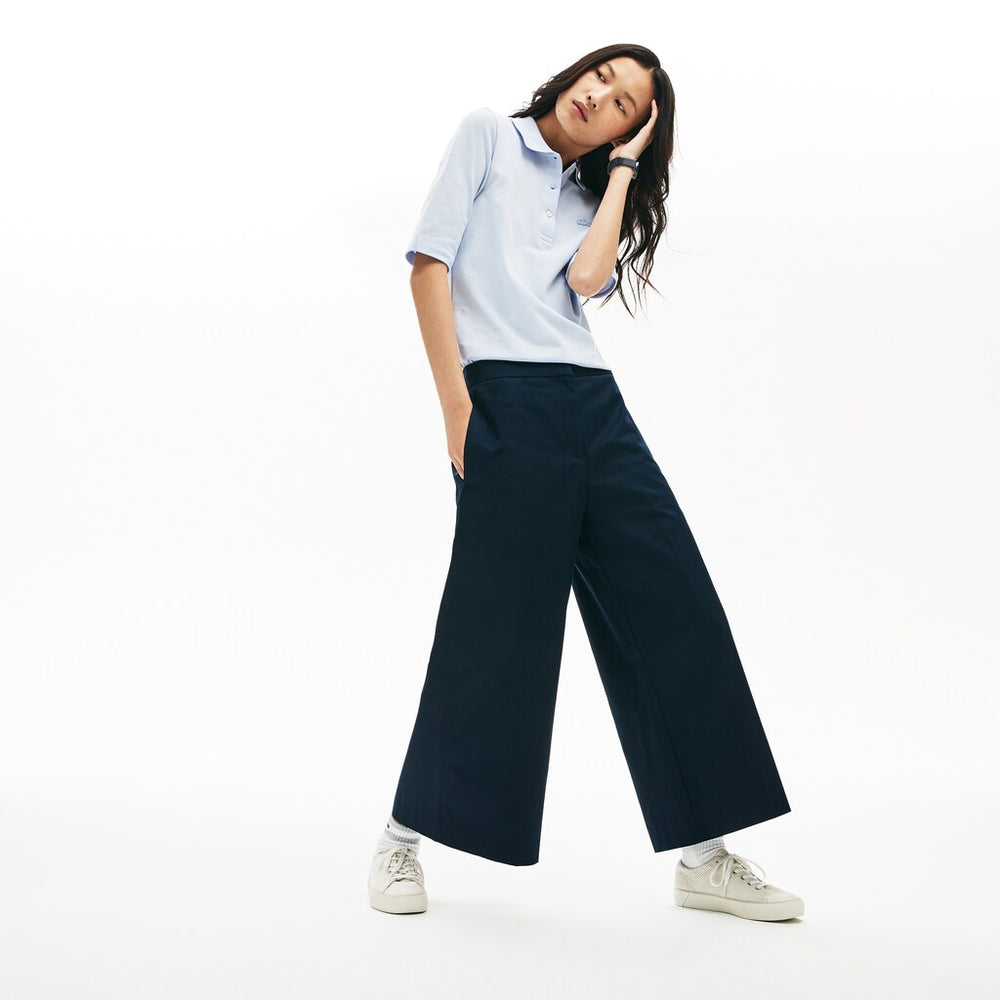 Wo  Wide Cropped Cotton Pants | Lacoste Womens