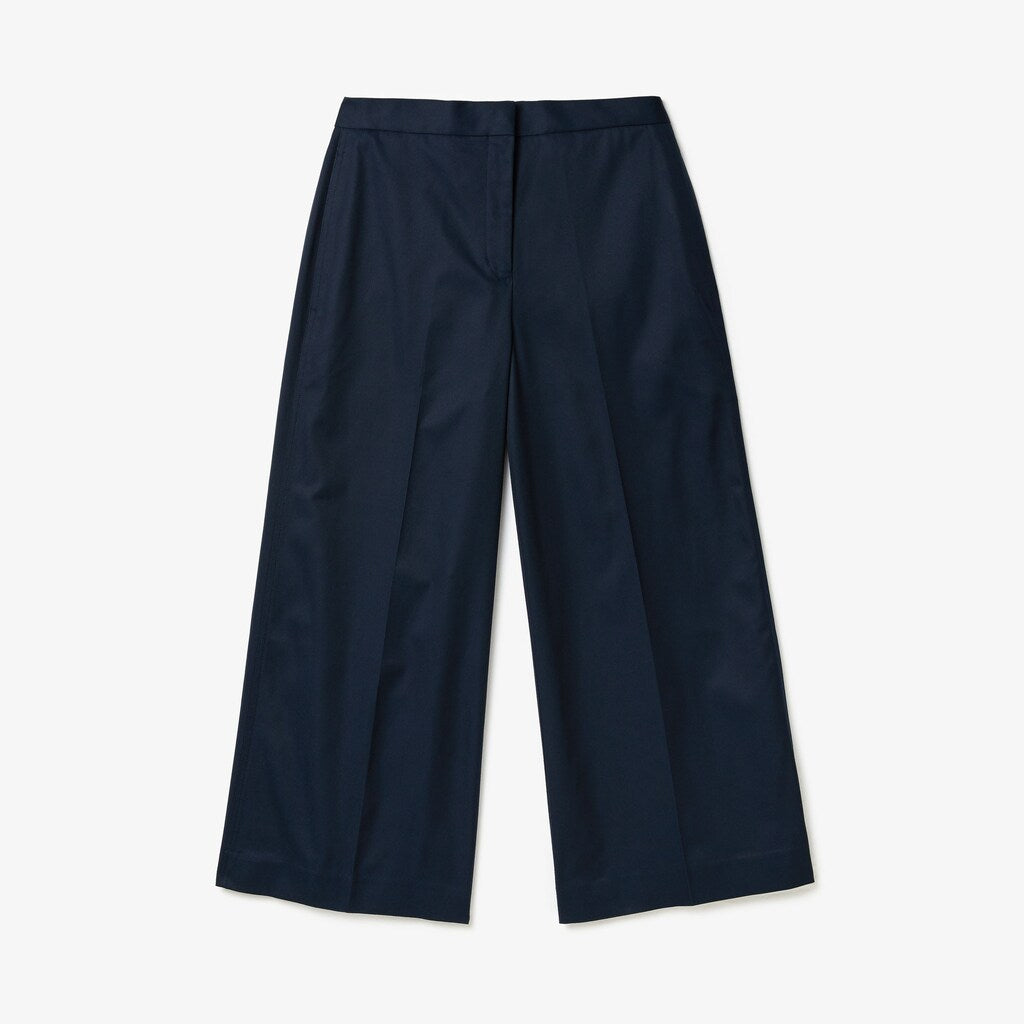 Wo  Wide Cropped Cotton Pants | Lacoste Womens