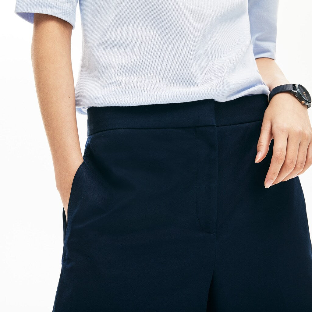 Wo  Wide Cropped Cotton Pants | Lacoste Womens