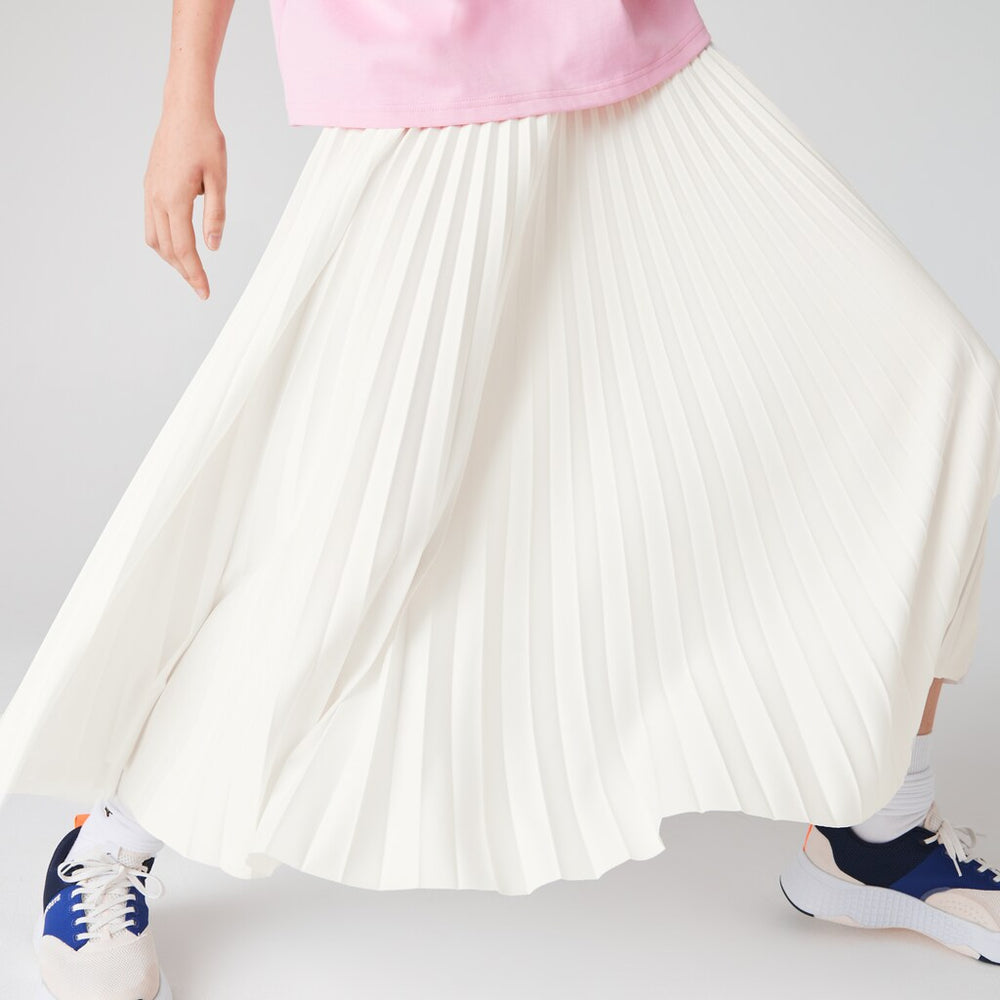 Wo  Branded Elasticised Pleated Skirt | Lacoste Womens