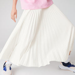 Wo  Branded Elasticised Pleated Skirt | Lacoste Womens
