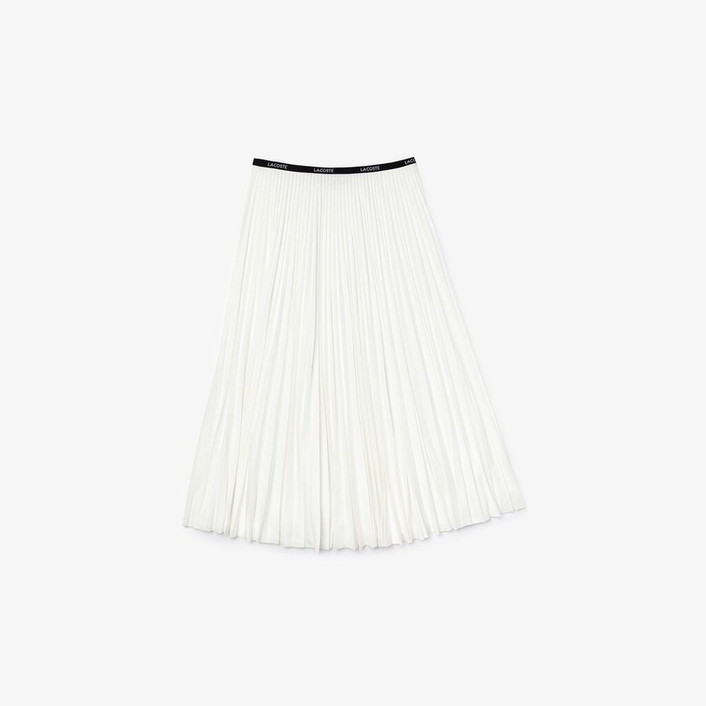 Wo  Branded Elasticised Pleated Skirt | Lacoste Womens