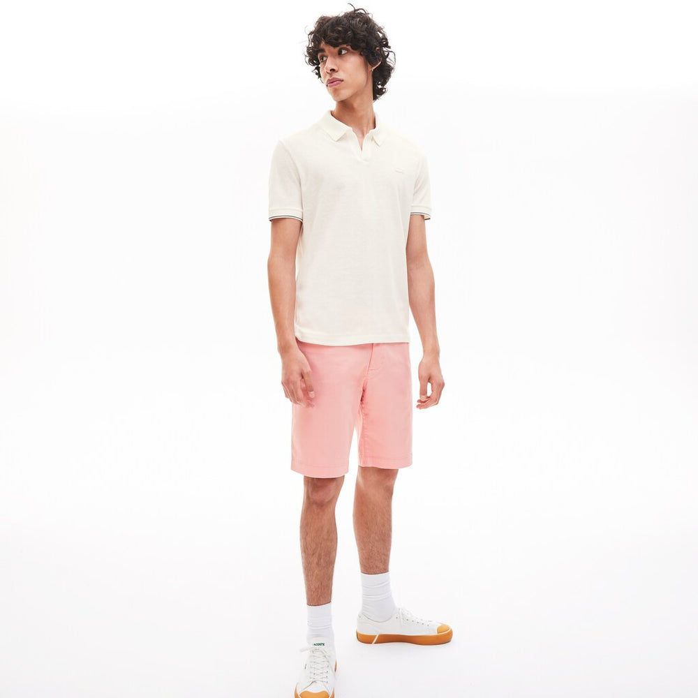 Tunisian Collar Linen And Cotton Regular Fit Polo Shirt | Lacoste Mens