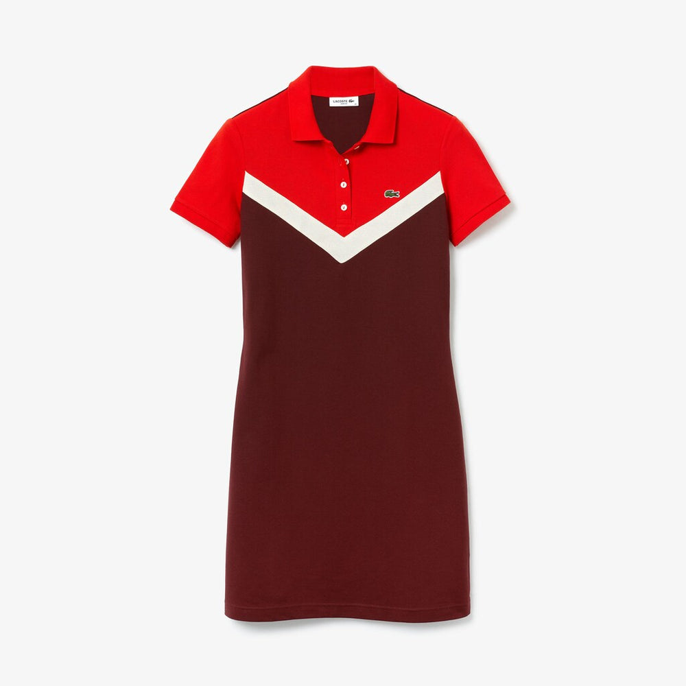 Wo  Color-Blocked Stretch Cotton Polo Dress | Lacoste Womens