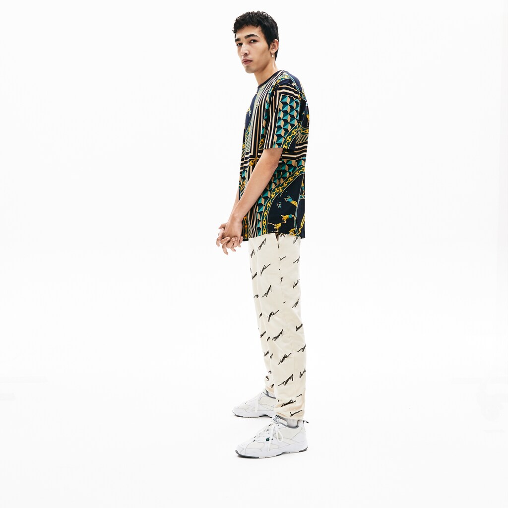 LIVE Scarf-Print Cotton T-Shirt | Lacoste Mens