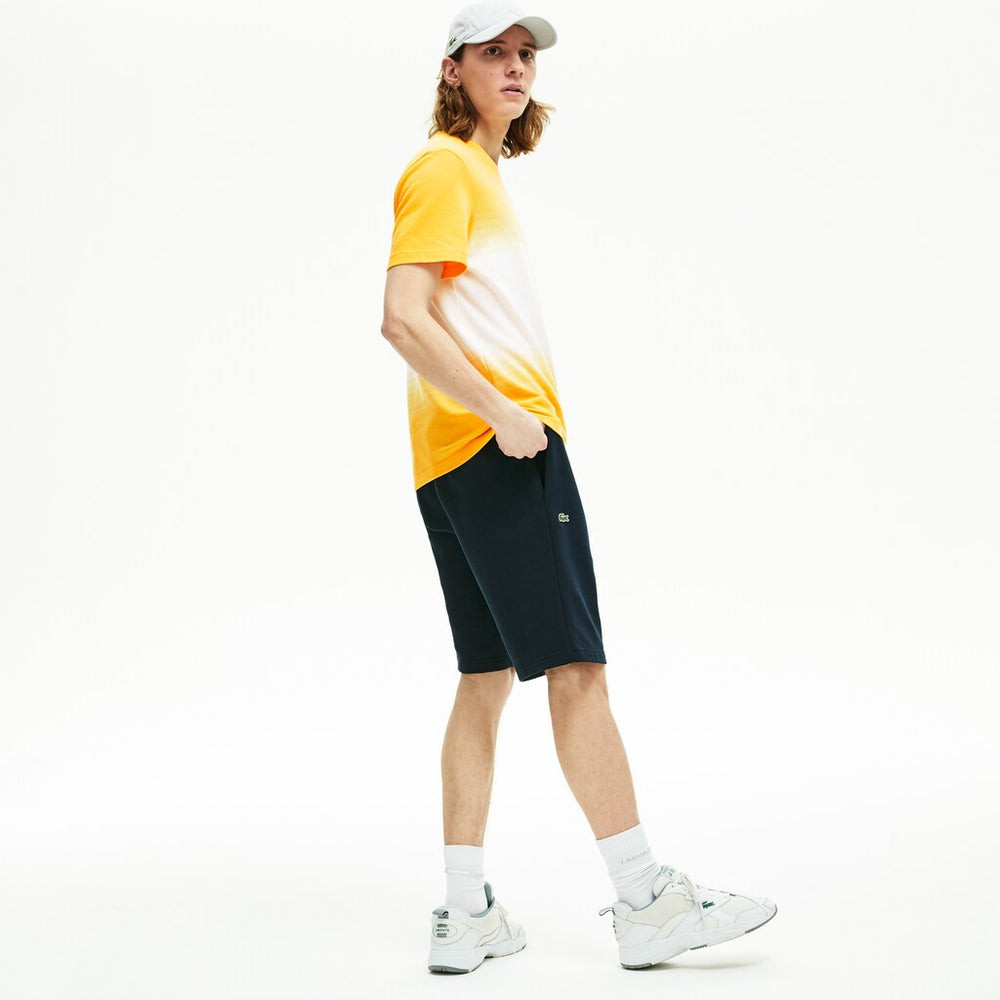 Oversized Crocodile Print Cotton Fleece Bermudas | Lacoste Mens