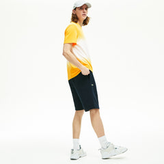 Oversized Crocodile Print Cotton Fleece Bermudas | Lacoste Mens