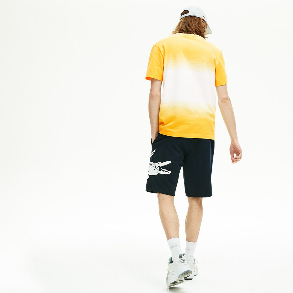 Oversized Crocodile Print Cotton Fleece Bermudas | Lacoste Mens