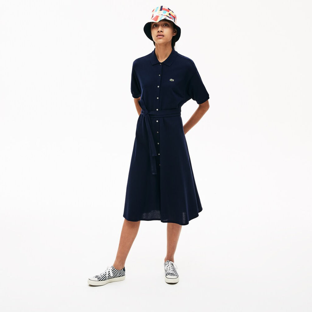 Wo  Cotton Piqué Belted Polo Dress | Lacoste Womens