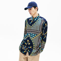 LIVE Relaxed Fit Scarf-Print Shirt | Lacoste Mens