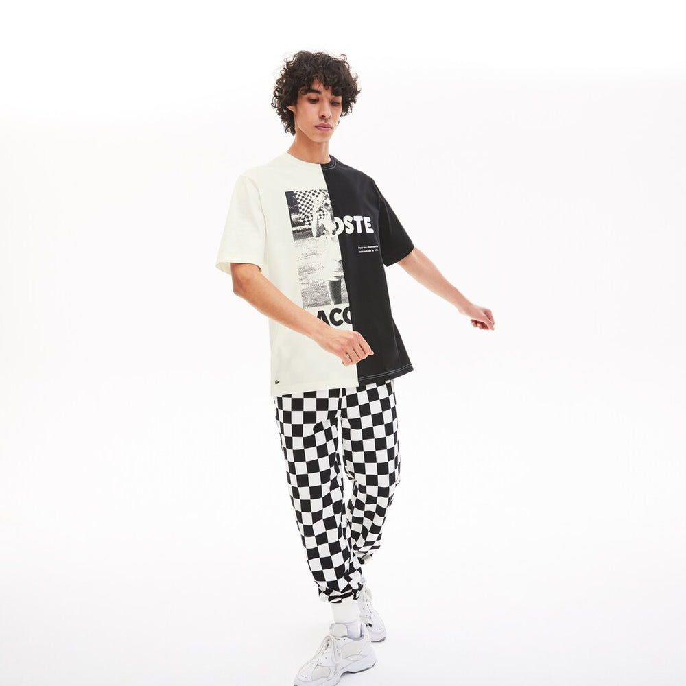 Unisex LIVE Graphic Print Cotton T-shirt | Lacoste Mens|Womens